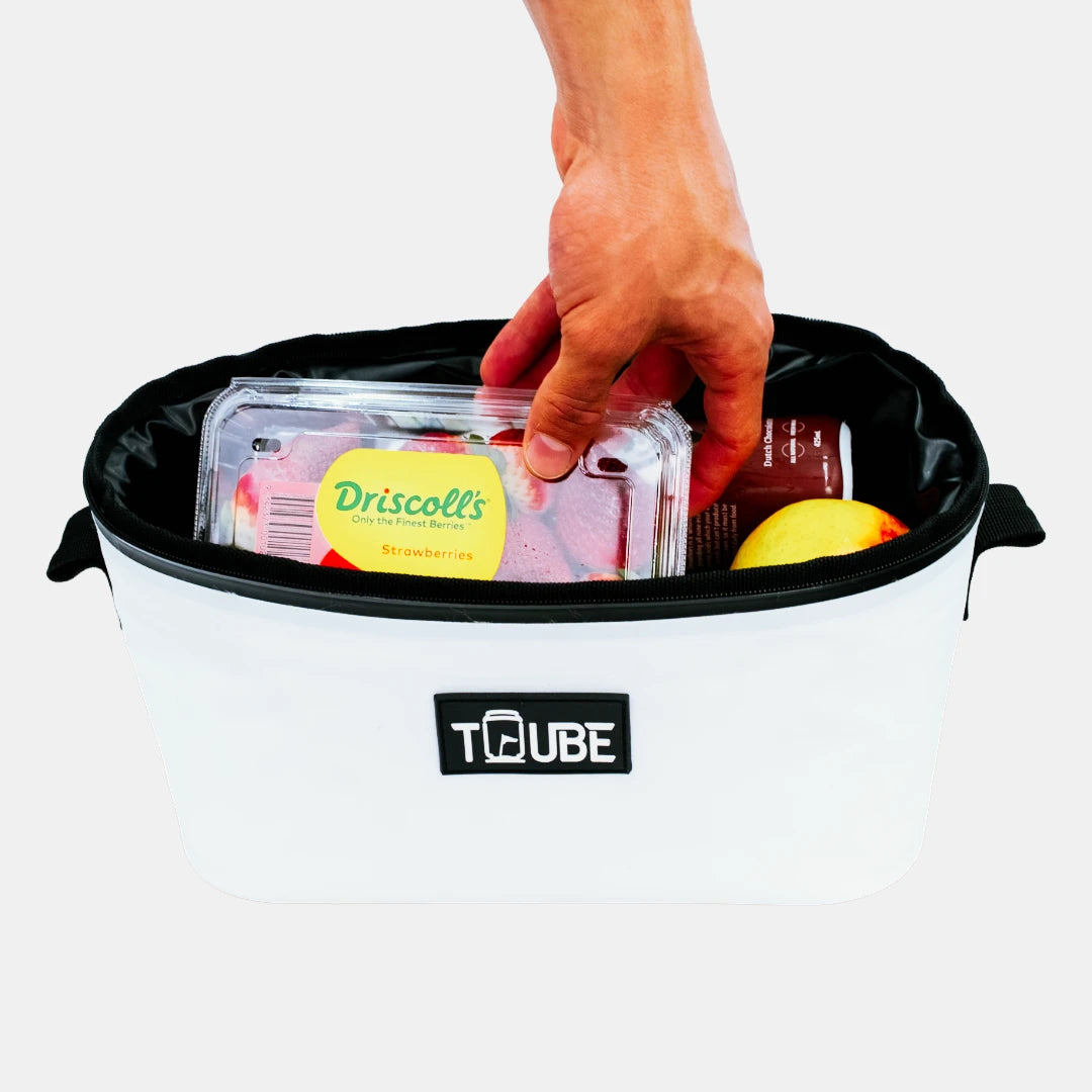 White Tuube Lunch Box 6L product detail showing internal capacity and keeping food cold