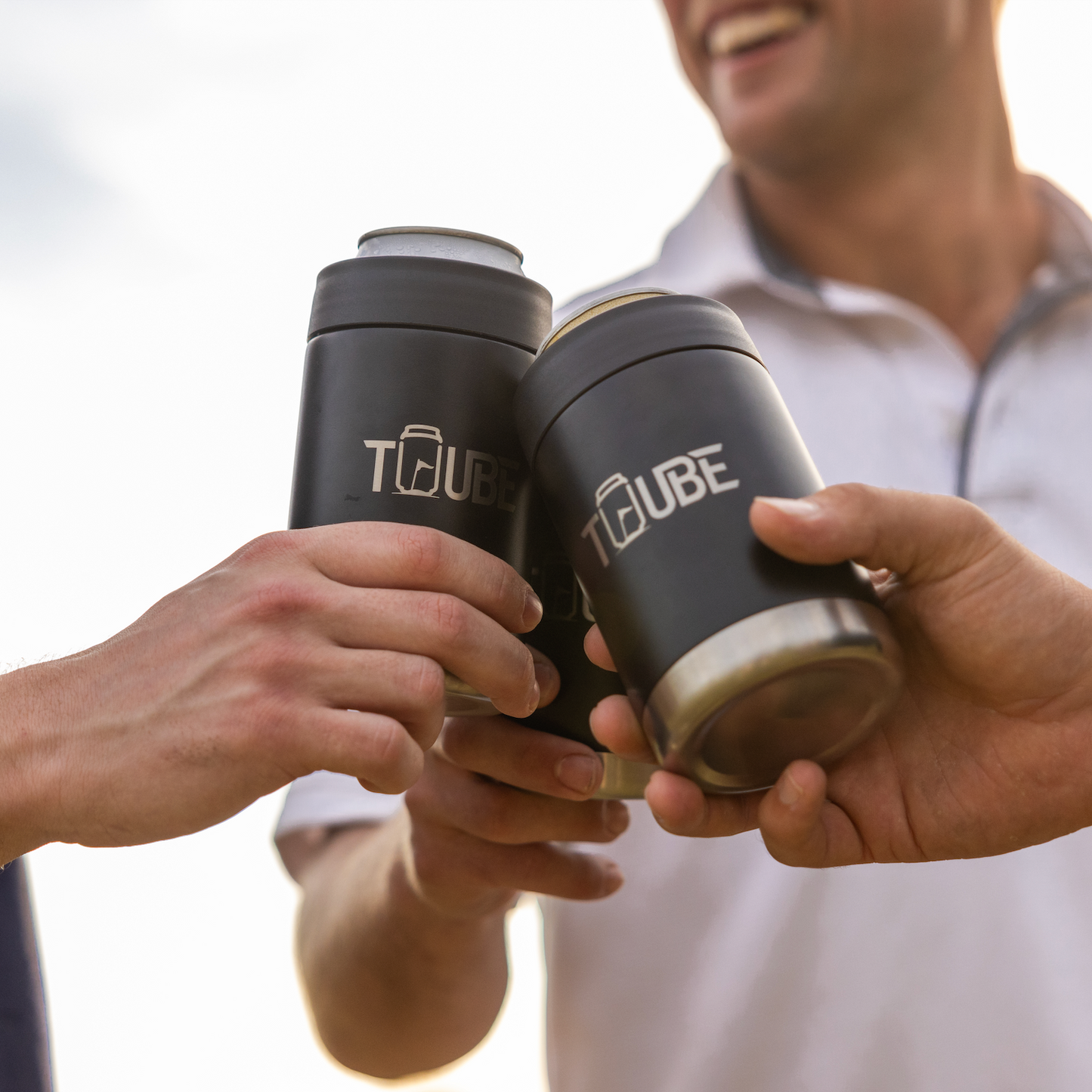 Black Tuube stainless steel cooler side view showing easy-twist gasket lid seal and no-condensation insulated exterior