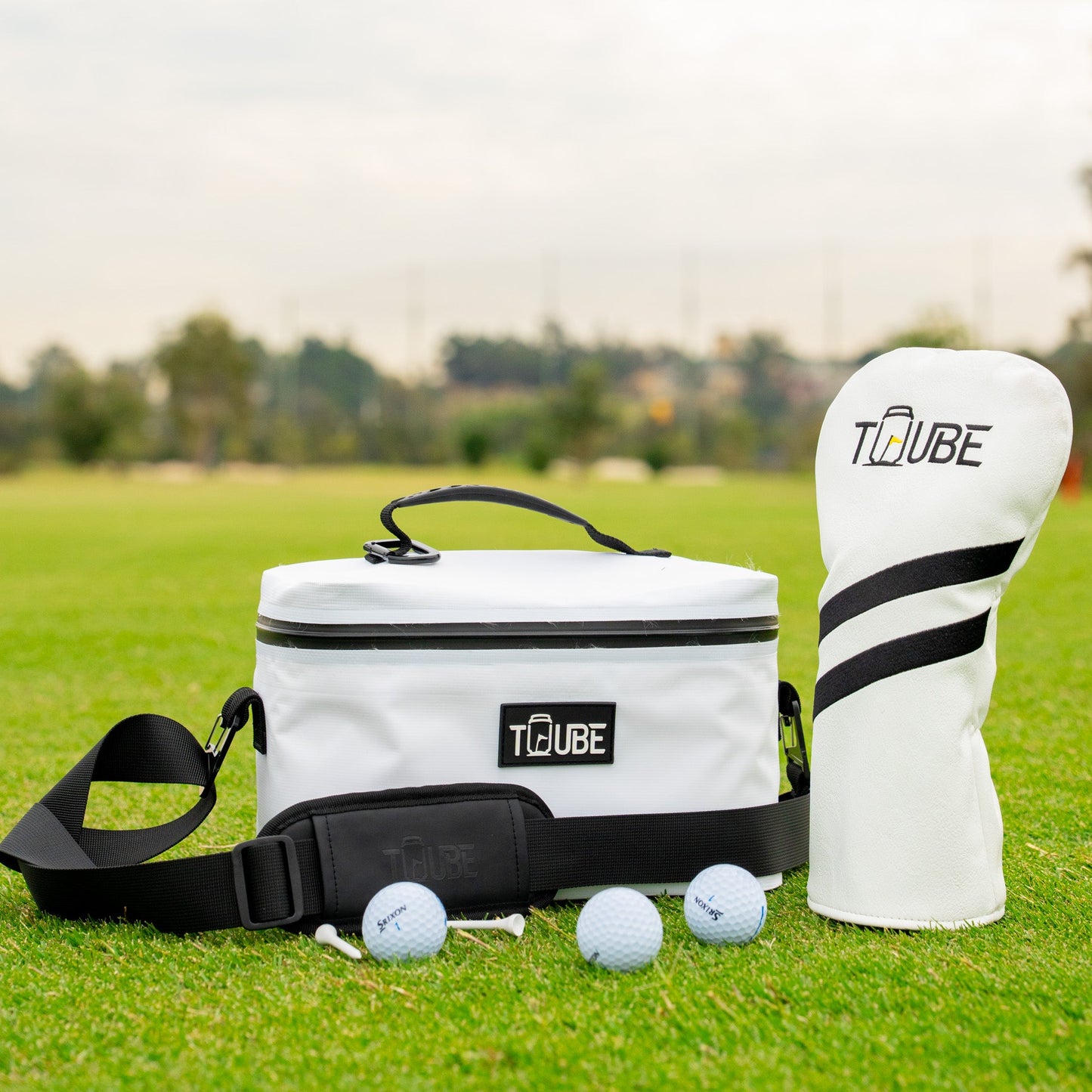 Tuube Lunch Box 6L White and Head Cover Side by Side. 