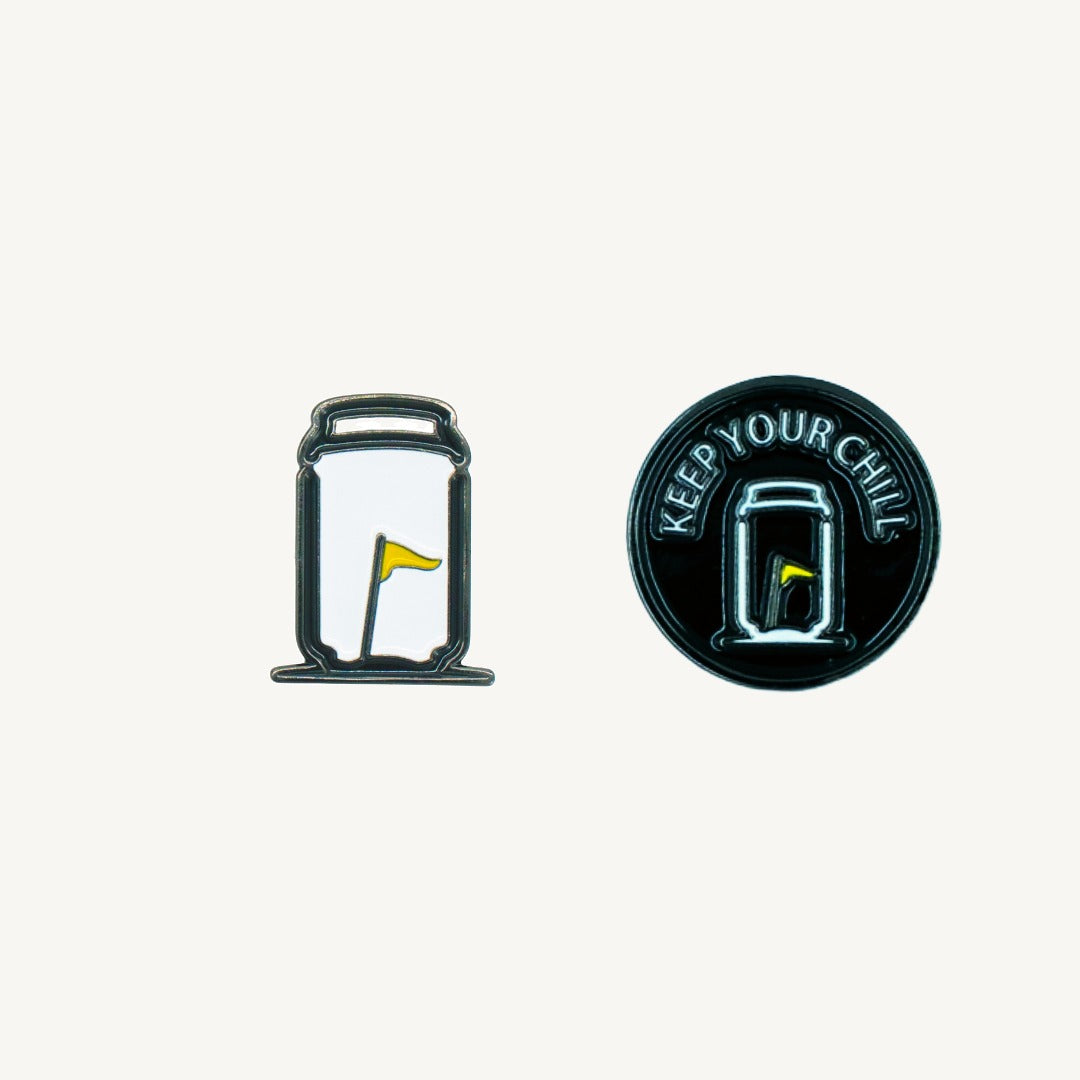 Tuube Can Ball Marker and Tuube Keep Your Chill Ball Marker - Front view - Golf Accessory