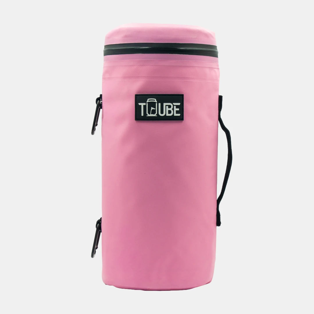 Pink Tuube Cooler Bag 2.0 attachable golf cooler, leakproof insulated bag ideal as a golf gift for women, holds 6 cans